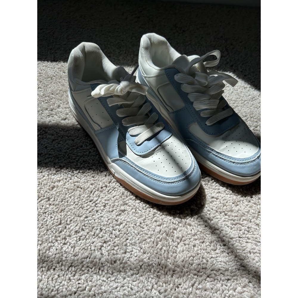 Fabkids casual lace-up sneakers for kids in light blue and white 5Y